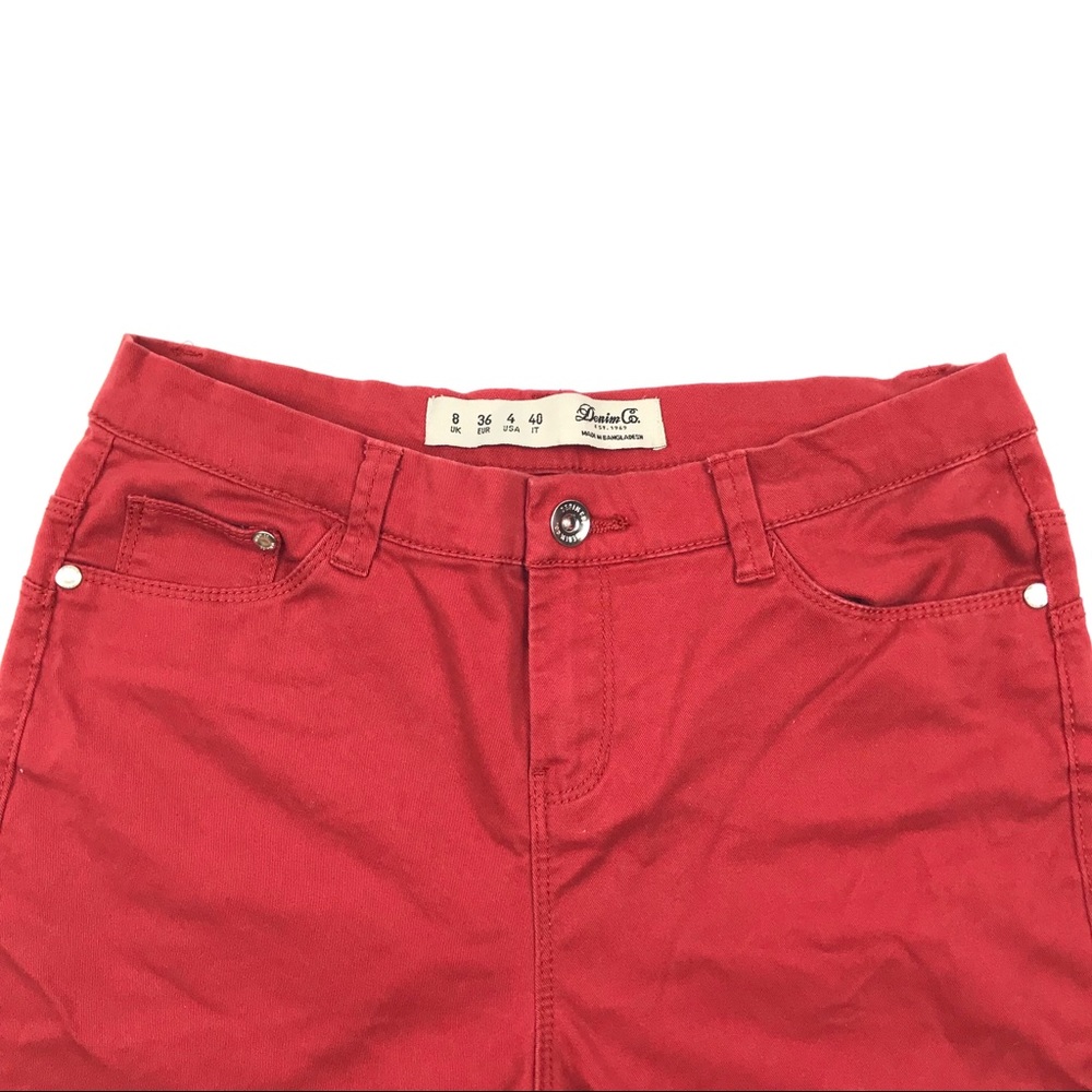 Red skinny stretch jeans sz 4 (from the UK) - Picture 3 of 8